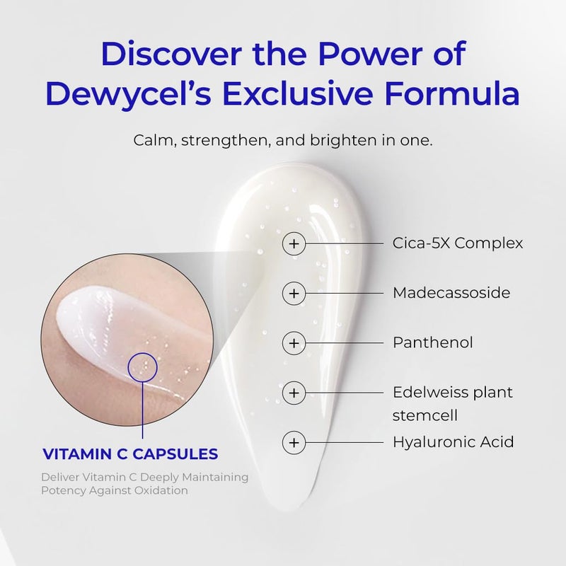 DEWYCEL CICA PLUS BALM with Vitamin C inducer | Premium Korean Day and Night Moisturizer | Centella asiatica, Madecasoside, hyaluronic acid | 1.70 fl oz / 50 ml - Image 4